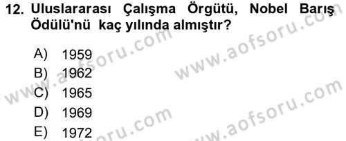 Uluslararası Sosyal Politika Dersi 2016 - 2017 Yılı 3 Ders Sınav Soruları 12. Soru