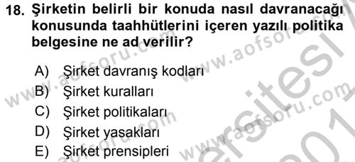 Uluslararası Sosyal Politika Dersi 2016 - 2017 Yılı 3 Ders Sınav Soruları 18. Soru