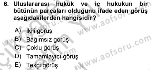 Uluslararası Sosyal Politika Dersi 2016 - 2017 Yılı 3 Ders Sınav Soruları 6. Soru