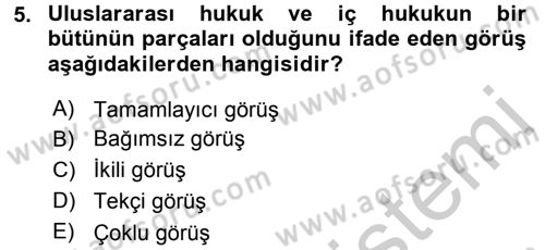 Uluslararası Sosyal Politika Dersi 2016 - 2017 Yılı (Vize) Ara Sınav Soruları 5. Soru
