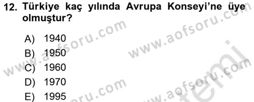 Uluslararası Sosyal Politika Dersi 2016 - 2017 Yılı (Final) Dönem Sonu Sınav Soruları 12. Soru