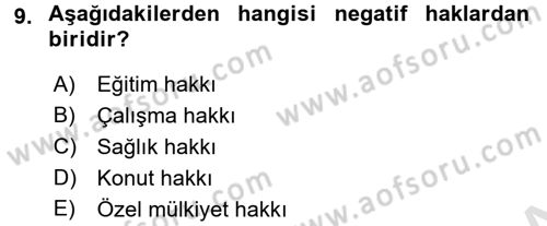 Uluslararası Sosyal Politika Dersi 2016 - 2017 Yılı (Final) Dönem Sonu Sınav Soruları 9. Soru