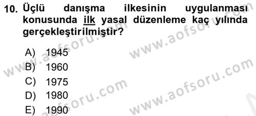 Uluslararası Sosyal Politika Dersi 2017 - 2018 Yılı 3 Ders Sınav Soruları 10. Soru