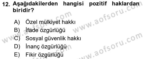Uluslararası Sosyal Politika Dersi 2017 - 2018 Yılı 3 Ders Sınav Soruları 12. Soru