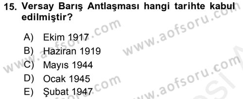 Uluslararası Sosyal Politika Dersi 2017 - 2018 Yılı (Vize) Ara Sınav Soruları 15. Soru
