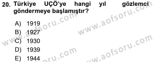 Uluslararası Sosyal Politika Dersi 2017 - 2018 Yılı (Final) Dönem Sonu Sınav Soruları 20. Soru