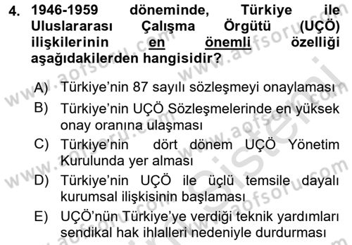 Uluslararası Sosyal Politika Dersi 2018 - 2019 Yılı 3 Ders Sınav Soruları 4. Soru