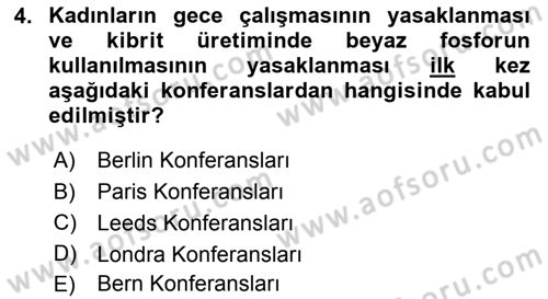 Uluslararası Sosyal Politika Dersi 2018 - 2019 Yılı Yaz Okulu Sınav Soruları 4. Soru