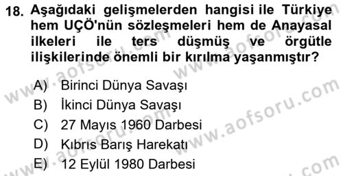 Uluslararası Sosyal Politika Dersi 2020 - 2021 Yılı Yaz Okulu Sınav Soruları 18. Soru