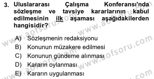 Uluslararası Sosyal Politika Dersi 2021 - 2022 Yılı (Vize) Ara Sınav Soruları 3. Soru