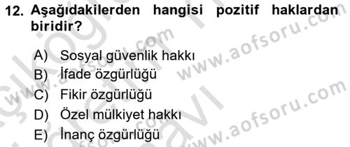 Uluslararası Sosyal Politika Dersi 2021 - 2022 Yılı Yaz Okulu Sınav Soruları 12. Soru