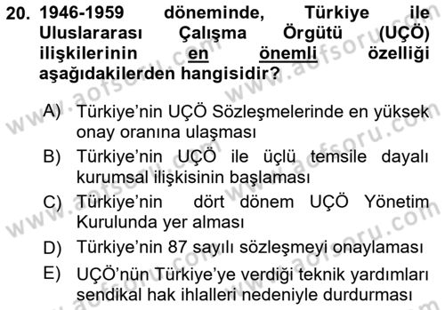 Uluslararası Sosyal Politika Dersi 2021 - 2022 Yılı Yaz Okulu Sınav Soruları 20. Soru