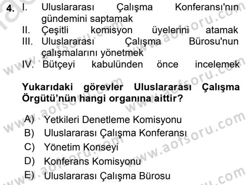 Uluslararası Sosyal Politika Dersi 2021 - 2022 Yılı Yaz Okulu Sınav Soruları 4. Soru