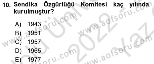 Uluslararası Sosyal Politika Dersi 2022 - 2023 Yılı Yaz Okulu Sınav Soruları 10. Soru