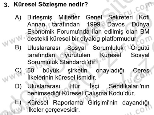 Uluslararası Sosyal Politika Dersi 2022 - 2023 Yılı Yaz Okulu Sınav Soruları 3. Soru