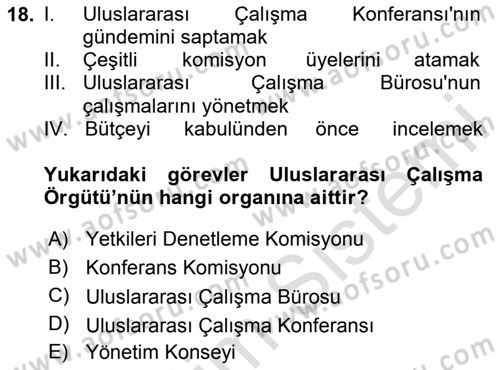 Uluslararası Sosyal Politika Dersi 2023 - 2024 Yılı (Vize) Ara Sınav Soruları 18. Soru