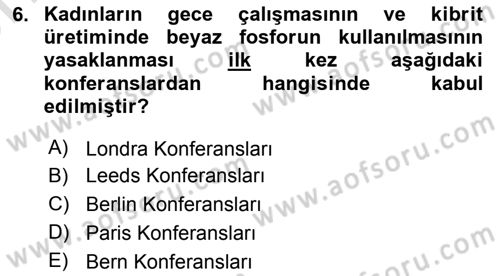Uluslararası Sosyal Politika Dersi 2023 - 2024 Yılı (Vize) Ara Sınav Soruları 6. Soru