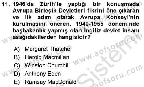 Uluslararası Sosyal Politika Dersi 2023 - 2024 Yılı (Final) Dönem Sonu Sınav Soruları 11. Soru