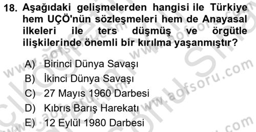 Uluslararası Sosyal Politika Dersi 2023 - 2024 Yılı (Final) Dönem Sonu Sınav Soruları 18. Soru