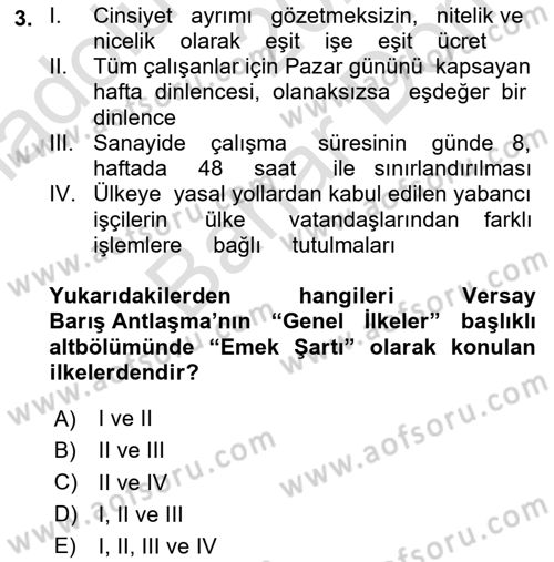 Uluslararası Sosyal Politika Dersi 2023 - 2024 Yılı (Final) Dönem Sonu Sınav Soruları 3. Soru