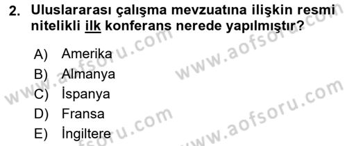 Uluslararası Sosyal Politika Dersi 2023 - 2024 Yılı Yaz Okulu Sınav Soruları 2. Soru