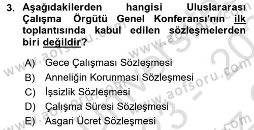 Uluslararası Sosyal Politika Dersi 2023 - 2024 Yılı Yaz Okulu Sınav Soruları 3. Soru