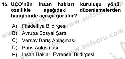 Uluslararası Sosyal Politika Dersi 2024 - 2025 Yılı (Vize) Ara Sınav Soruları 15. Soru
