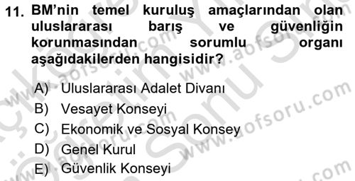 Uluslararası Sosyal Politika Dersi 2024 - 2025 Yılı (Final) Dönem Sonu Sınav Soruları 11. Soru