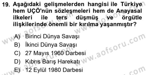 Uluslararası Sosyal Politika Dersi 2024 - 2025 Yılı (Final) Dönem Sonu Sınav Soruları 19. Soru
