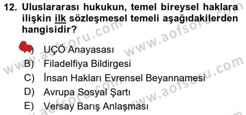 Uluslararası Sosyal Politika Dersi 2024 - 2025 Yılı Yaz Okulu Sınav Soruları 12. Soru