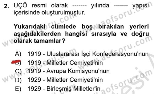 Uluslararası Sosyal Politika Dersi 2024 - 2025 Yılı Yaz Okulu Sınav Soruları 2. Soru