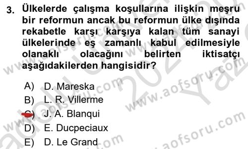 Uluslararası Sosyal Politika Dersi 2024 - 2025 Yılı Yaz Okulu Sınav Soruları 3. Soru