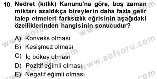 Çalışma Ekonomisi Dersi 2013 - 2014 Yılı (Vize) Ara Sınav Soruları 10. Soru