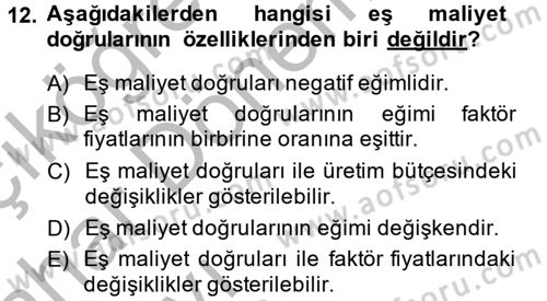 Çalışma Ekonomisi Dersi 2013 - 2014 Yılı (Vize) Ara Sınav Soruları 12. Soru