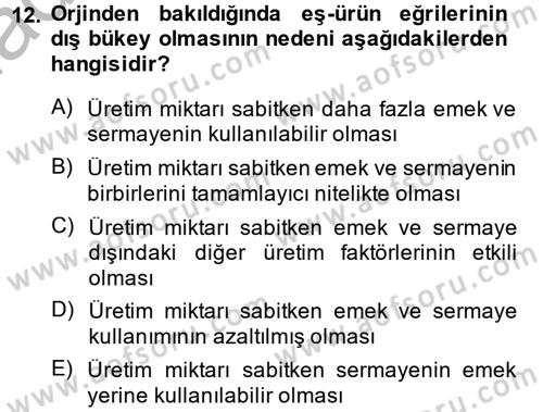 Çalışma Ekonomisi Dersi 2014 - 2015 Yılı (Vize) Ara Sınav Soruları 12. Soru