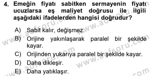 Çalışma Ekonomisi Dersi 2016 - 2017 Yılı 3 Ders Sınav Soruları 4. Soru