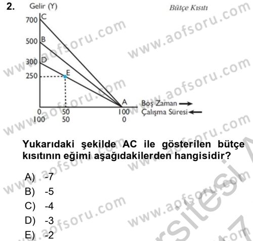 Çalışma Ekonomisi Dersi 2016 - 2017 Yılı (Vize) Ara Sınavı 2. Soru