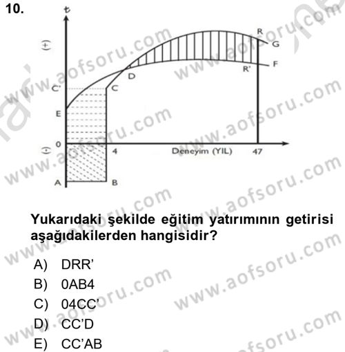 Çalışma Ekonomisi Dersi 2016 - 2017 Yılı (Final) Dönem Sonu Sınav Soruları 10. Soru