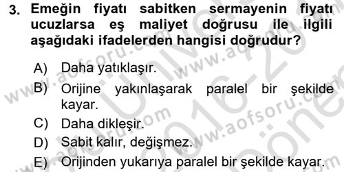 Çalışma Ekonomisi Dersi 2016 - 2017 Yılı (Final) Dönem Sonu Sınav Soruları 3. Soru
