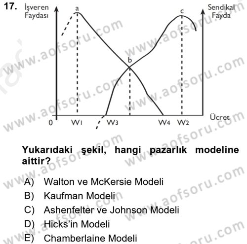 Çalışma Ekonomisi Dersi 2017 - 2018 Yılı (Final) Dönem Sonu Sınav Soruları 17. Soru
