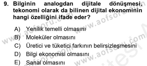 Çalışma Ekonomisi Dersi 2017 - 2018 Yılı (Final) Dönem Sonu Sınav Soruları 9. Soru