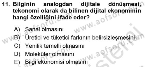 Çalışma Ekonomisi Dersi 2018 - 2019 Yılı 3 Ders Sınav Soruları 11. Soru