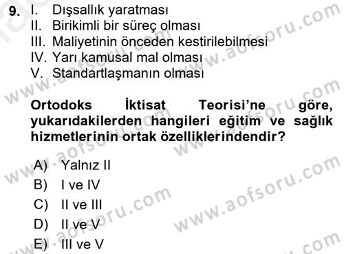 Çalışma Ekonomisi Dersi 2018 - 2019 Yılı (Final) Dönem Sonu Sınav Soruları 9. Soru