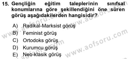 Çalışma Ekonomisi Dersi 2018 - 2019 Yılı Yaz Okulu Sınav Soruları 15. Soru