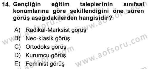 Çalışma Ekonomisi Dersi 2021 - 2022 Yılı Yaz Okulu Sınav Soruları 14. Soru