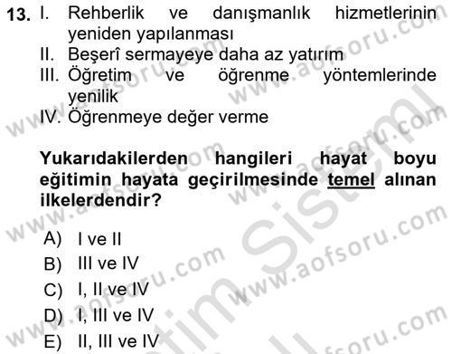 Çalışma Ekonomisi Dersi 2022 - 2023 Yılı Yaz Okulu Sınav Soruları 13. Soru