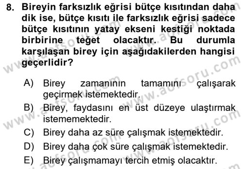Çalışma Ekonomisi Dersi 2023 - 2024 Yılı (Vize) Ara Sınav Soruları 8. Soru
