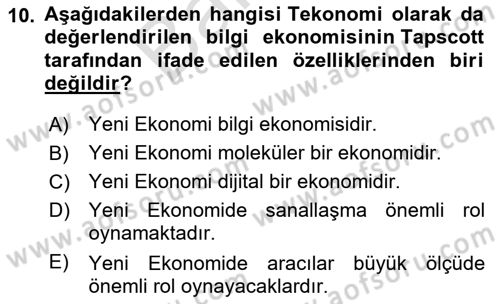 Çalışma Ekonomisi Dersi 2023 - 2024 Yılı (Final) Dönem Sonu Sınav Soruları 10. Soru