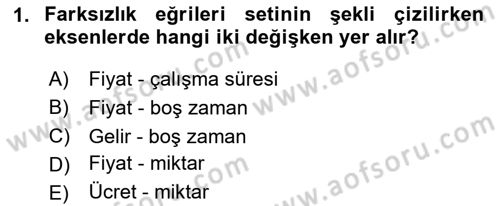 Çalışma Ekonomisi Dersi 2024 - 2025 Yılı Yaz Okulu Sınav Soruları 1. Soru