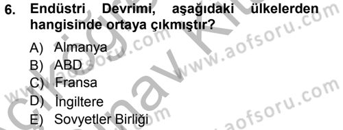 Endüstri İlişkileri Dersi Ara Sınavı Deneme Sınav Soruları 6. Soru